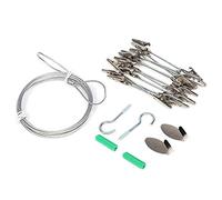 Kit per appendere quadri da 12 pezzi e asta per tende, cavo multiuso per esposizione di foto da appendere a parete in acciaio per artigianato, opere d'arte, arazzi per bambini