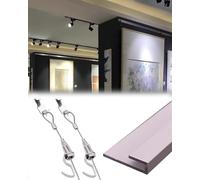Kit per appendere quadri regolabile - Binario da 71,1 cm per gallerie d'arte e decorazioni per la casa - Display multi-immagine per museo, chiesa e arte da parete (71,1 cm/2,24 'binario e 199,9 cm/6,5