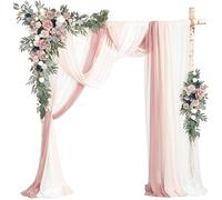 Kit per archi floreali con tende (5 pezzi), 2 ghirlande di fiori artificiali e 3 tende, perfetto per matrimoni, cerimonie, ricevimenti, feste e gazebo