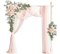 Kit per archi floreali per matrimonio con tessuto drappeggiato (5 pezzi) 2 composizioni di fiori artificiali e 3 drappeggi, perfetto per pergolati di nozze, ghirlande floreali e decorazioni per eventi