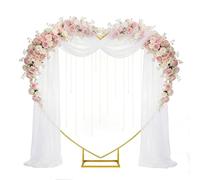 Kit per arco di palloncini a forma di cuore, arco nuziale in metallo, 2,6 m kit per arco di palloncini a forma di cuore arco dorato piante da giardino per decorazioni di sfondo foto di matrimonio