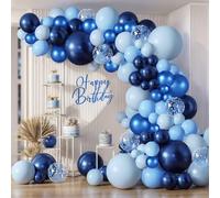 Kit per arco di palloncini blu navy, ghirlanda di palloncini blu scuro metallizzato e blu chiaro opaco con coriandoli palloncini in lattice blu per compleanni, matrimoni, anniversari, rivelazioni di