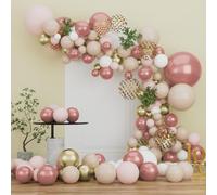 Kit per arco di palloncini in oro rosa, 83 pezzi, colore rosa pastello nudo metallizzato oro bianco palloncini per ragazze decorazioni per feste di compleanno, baby shower, matrimoni, addio al