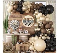 Kit per arco di palloncini marroni e neri, marrone scuro marrone chiaro nero oro bianco sabbia palloncini in lattice per feste per cowboy western wild west primo rodeo country fattoria baby shower