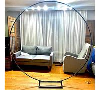 Kit per arco di palloncini rotondo in metallo da 150 cm, cornice in ferro battuto per feste e decorazioni all'aperto, supporto per arco circolare nero, ideale per matrimoni ed eventi