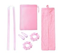 Kit per arricciare i capelli, senza calore, con perline in gel, bigodini, bigodini, strumenti fai da te per lo styling fai da te, con elastici e clip, borsa portaoggetti per medio-lungo