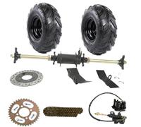 Kit per assi del rotore del freno a disco da 28 pollici da 710 mm con 2 pneumatici 145/70-6 RIM ruota compatibile con Gy6 125 150 200 CRF SSR GO Kart ATV