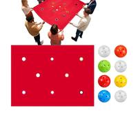 Kit per Attività di Team Building - Telo con Buchi per Gruppo e 8 Palline,Giochi di Gruppo | Per Parco, Area Ricreativa, Festa, Riunione Familiare, Spiaggia, Cortile, Esterno, Casa, Scuola