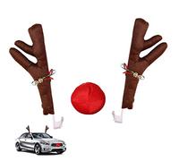 Kit per Auto con Corna e Naso di Renna Rudolph, Naso di Renna per Auto, Decorazione Natalizia per Naso, Natalizi per Auto, furgoni, Camion