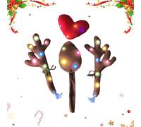 Kit per auto renna di Natale - Costume per veicolo, Set di luci a LED | Ornamento automatico festivo per il camion SUV Specchio Tetto Porta Venture Vacanze Decorazione esterna