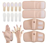 Kit per avvolgere l'olio di ricino, 14 pezzi, cuscinetti riutilizzabili in morbido cotone per mani, piedi e dita, ideale per alleviare il dolore