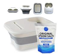 Kit per bagnoschiuma e massaggi, vasca da bagno pieghevole, vasca da bagno portatile per massaggi e sali di Epsom freschi originali (450 g)