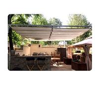 Kit per baldacchino retrattile impermeabile - Tenda parasole con sistema a puleggia per pergola e portico - Tenda a filo scorrevole per protezione dalla pioggia leggera e comfort all'aperto