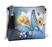 Kit per bambini e adulti borsa corpo con catena 5D fai da te arti mestiere trucco borsa a tracolla cerniera per lavoro di bellezza Tote Bag, Blu, Taglia unica