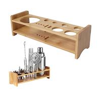 Kit per baristi, set da shaker da cocktail con supporto di bambù, accessori per utensili da bar mixology per bevande bar kit mixology mixo