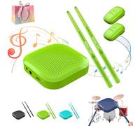 Kit per batteria virtuale, bacchette virtuali elettroniche con bacchette, set di batterie elettroniche portatili, tecnologia di rilevamento del movimento 3D (verde, con pedale)