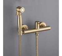 Kit per bidet con doccetta in ottone spazzolato, montaggio a parete, per pannolini di stoffa e igiene personale, acqua calda e fredda, dimensioni 15 cm