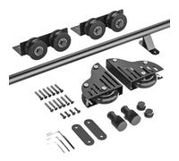 Kit Per Binario Per Scala A Pioli Scorrevole Aggancio A Parete - Set Di Ferramenta Scala A Pioli Scorrevole Con Rullo Superiore Telescopico E Ruote A Pavimento Con Fren(400cm(13.1 ft) track kit)