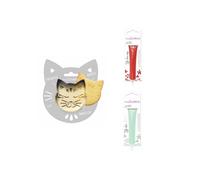 Kit per biscotti in rilievo Gatto + 2 Pennarelli al cioccolato rosso e verde acqua