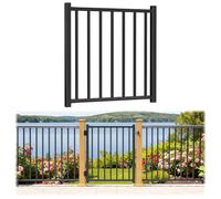 Kit per cancello da 91,4 cm, in alluminio, regolabile, per ringhiere da 91,4 cm, resistente, finitura nera a polvere, facile installazione fai da te per terrazza, patio, veranda, cortile (senza