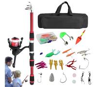 Kit per Canna Telescopica 1,8 Metri con Mulinello, Attrezzatura Iniziazione con Mulinello E Borsa Di Immagazzinaggio per Principianti Giovani Pescatori
