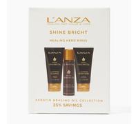 Kit per capelli L'ANZA Keratin Healing Oil Mini Trio, shampoo, balsamo e lacca lucidante alla cheratina in confezione regalo, kit di lusso per la