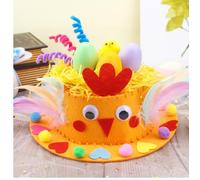Kit per Cappello Pasqua,Da Festa Di Pasqua Cappelli,Fai Da Te Bambini Cappello Mestiere Kit,uova di Pasqua,pulcini,Kit per cappellino pasquale per bambini,per feste di Pasqua,Regalo Bambini Pasqua