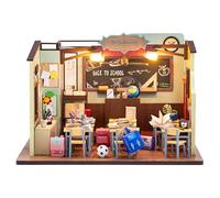 Kit per casa in miniatura per adulti, mini edificio di case, kit fai da te in miniatura per adulti, mini kit per casa delle bambole in legno per compleanno, Natale, rientro a scuola in classe