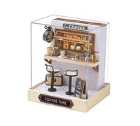Kit per Case di Bambole in Miniatura, Mini Case Fatte a Mano, Modelli Fai da Te, Kit di Costruzione in Miniatura, Decorazioni, Modello di Casa di, Tempo del caffè