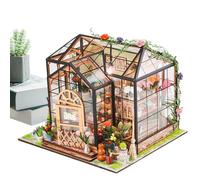Kit per case in miniatura per adulti | Modello di serra con colla per mobili e strumenti | Progetto creativo in legno fatto a mano | per decorazione della casa, compleanno, Natale