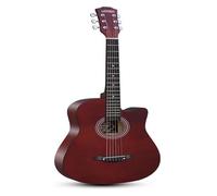 Kit per chitarra acustica da 96 cm, base con custodia, cinghia, pipa e plettro, per principianti amanti della musica (caffè)