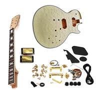 kit per chitarra incompiuto Corpo in mogano Okoume Manico all-in-one Impiallacciatura in acero fiammato Accessori completi per chitarra elettrica