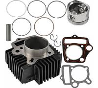 Kit per cilindro per pistone 52.4mm per Moto 110CC 125CC 4 Tempi | Include per pistone, anelli, guarnizioni; kit completo per revisione motore 110CC 125CC 4 tempi