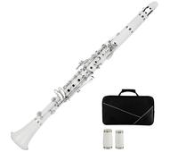 Kit Per Clarinetto Clarinetto Sib 17 Tasti Materiale ABS Particolarmente Adatto Ai Principianti Con L'uso Di Strumenti E 2 Barili Sostituibili(White)