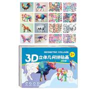 Kit per collage - Paper Art Set | Interactive Educational Jigsaw | Geometric Craft Toys DIY Creative Learning Puzzle for Boys Girls Kids Children Kindergarten Activity Birthday Christmas Party School