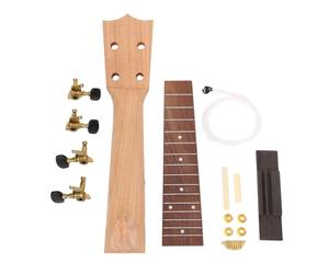 Kit per collo ukulele, pacchetto di parti di ricambio fai -da -te in legno con bridge stringhe, hardware di montaggio riparato set per il concerto da 21 pollici Tenor Building