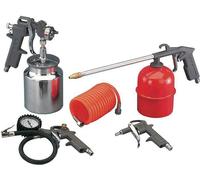 KIT PER COMPRESSORE 5 PEZZI MANOMETRO PISTOLE GONFIAGGIO VERNICIATURA SOFFIAGGIO
