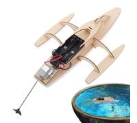 Kit per costruire modelli in legno, giocattolo di assemblaggio di yacht elettrico, kit modello in legno con motore elettrico, per bambini 6 ai 14 anni, gioco di simulazione progetti educativi per