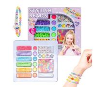 Kit per Creare Braccialetti di Perline | Set Creazione Braccialetti Gioielli Per Bambini | Giocattolo Divertente Bijoux per Ciondoli Orecchini Collana | Ideale Regalo Bambini Appassionati Fai da Te