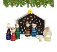 Kit Per Creare Il Presepe Artigianale | Decorazione Per La Casa Fatto A Mano | Set Di Bottoni Per Artigianato Del Presepe Natalizio Religioso | Per Interno Esterno Davanzali Feste Patio Prato Portico