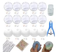 Kit per Creare Palline Antistress da 15 Pezzi, Pelle per Palline Antistress, Pressione e Sottovuoto con Coperchio, Pompa Dell'aria e Strumento di Espansione per Alleviare lo Stress (Mix-4cm)