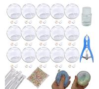 Kit per Creare Palline Antistress da 15 Pezzi, Pelle per Palline Antistress, Pressione e Sottovuoto con Coperchio, Pompa Dell'aria e Strumento di Espansione per Alleviare lo Stress (Transparent-5cm)
