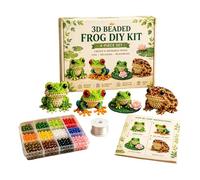 Kit Per Creare Perline - 4 Pezzi Fai Da Te Kit Creativo Rana Divertente | Decorazione Animale 3D Con Istruzioni,Per Bambini Bambine Famiglia Compleanno Festa Vacanze Decorazione Casa Scrivania Mensola