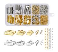 Kit per Creazione di Gioielli con Anelli di Salto Aperto, Chiusura a Moschettone per Principianti Collana,Orecchini, Bracciali fai da te Trova e Riparazione Accessori, 370 Pezzi