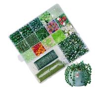 Kit per creazione di perline, set di perline fai da te, cofanetto con perline verde, per donne e uomini, studenti, arte professionale, progetto scolastico, casa, laboratorio, creativo, studio,