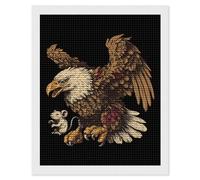 Kit per diamond painting con aquila che tiene il topo, rotondo, a punto croce, per decorare le pareti della casa, 40,6 x 50,8 cm