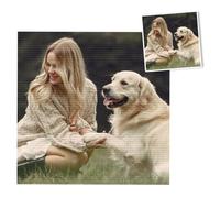 Kit per diamond painting personalizzato per adulti, foto personalizzate, con diamantini per creare la propria immagine, tela rotonda per decorare la casa (30 x 30 cm)