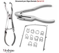 Kit per Diga di Gomma Pinza per Uncini Fora Diga Ivory Telaio Strumenti Dentali