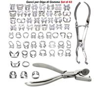 Kit per Diga Endodonzia Dentale Pinza Foradiga per Uncini Morsetti Ganci Ivory