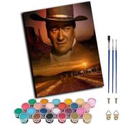 Kit per dipingere con i numeri, per adulti, ritratto di cowboy occidentale a colori, 1 kit per pittura a olio su tela colorata, facile da applicare con pigmento acrilico fai da te, per decorazioni e